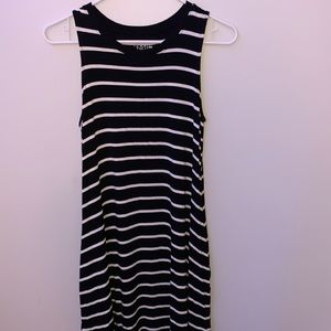 black and white stripped dress with pockets